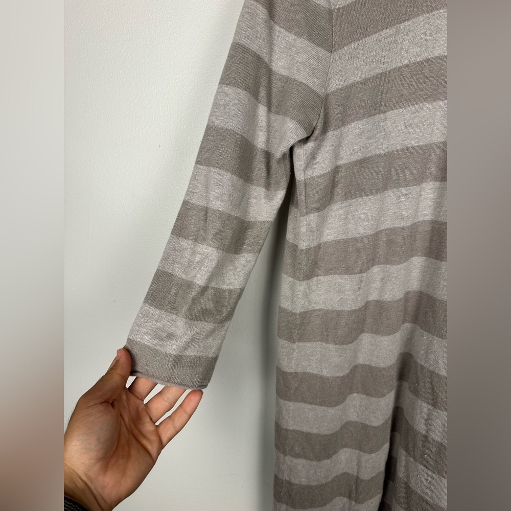 Garnet Hill 100% Linen Striped Breathable Long Duster Cardigan Women’s Sz S‎ - Picture 5 of 7